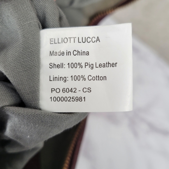 Elliot Lucca Hobo Shoulder Bag Pascale  Burgundy Patent Woven Leather Braid - Picture 12 of 16